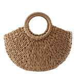 Rattan Half Moon Bag